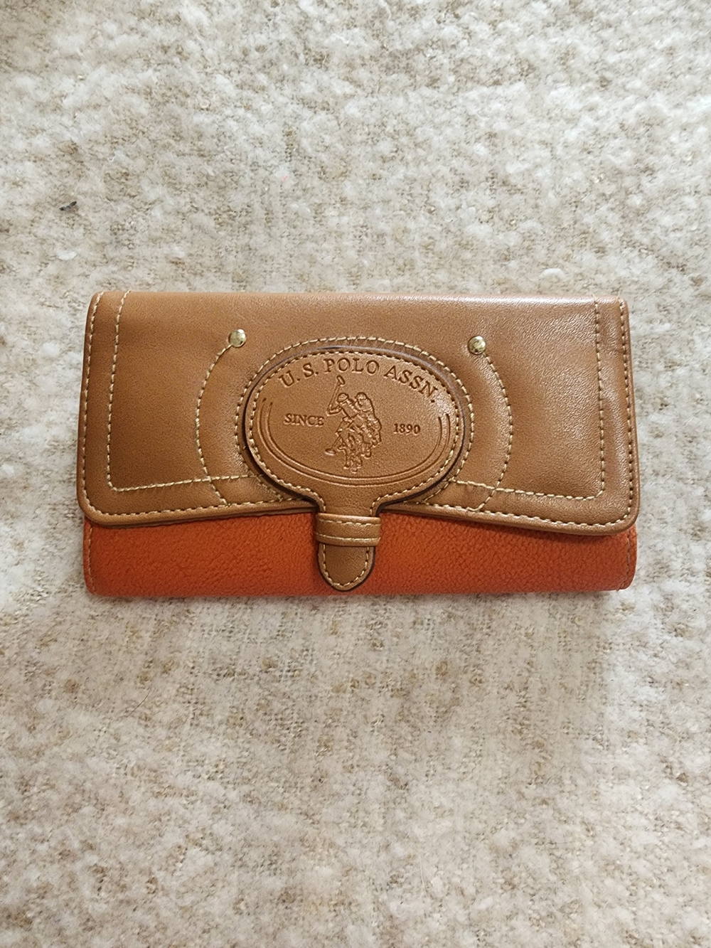 U.S. Polo Assn. Women's Two-Tone Tan & Orange Wallet